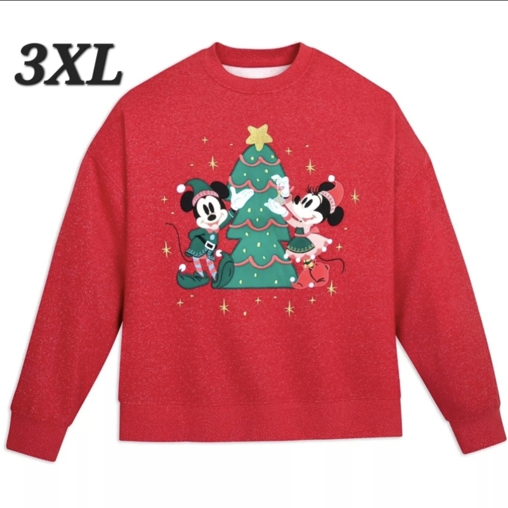 DisneyParks Mickey MinnieMouse Christmas Holiday Sweatshirt Pullover 3XL NWT